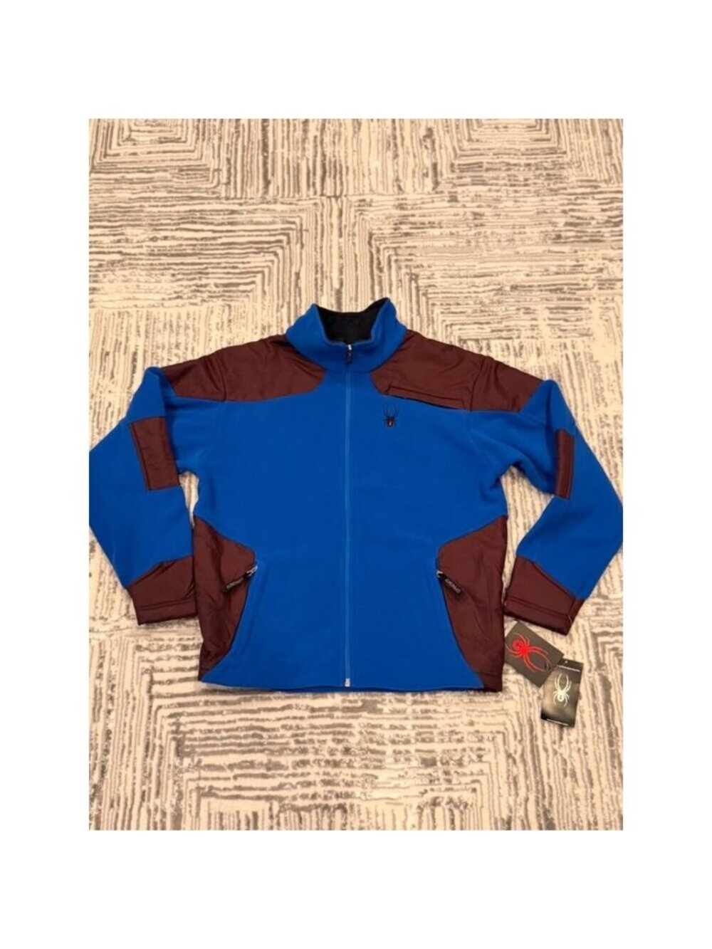 NEW Spyder Boy's youth XL blue/black WARM "Outlaw" fleece coat MSRP $149.